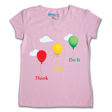 Women Round Neck Pink Tops- Think And Do
